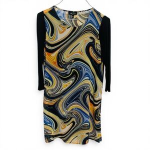Melissa Paige Swirl Pattern Long Sleeve Dress